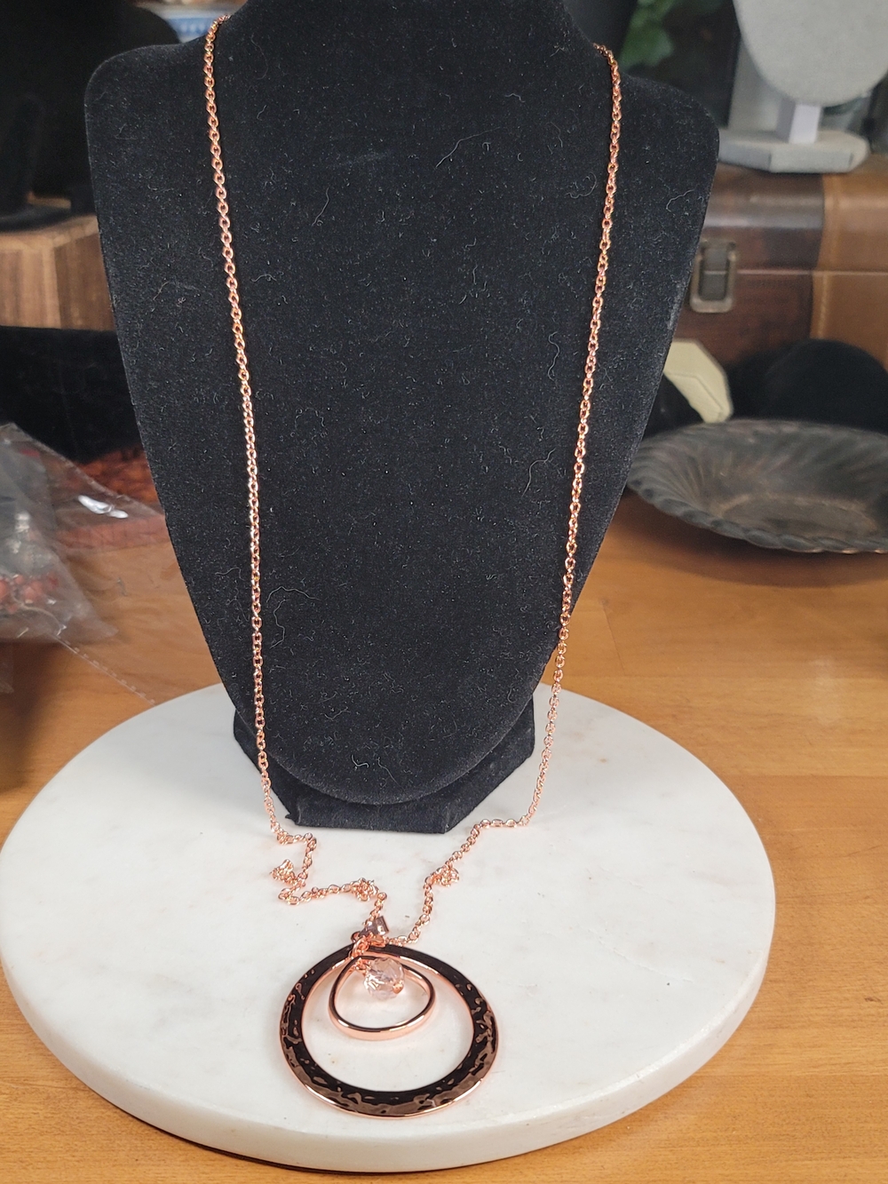 paparazzi Copper Layered Circle Pendant Necklace